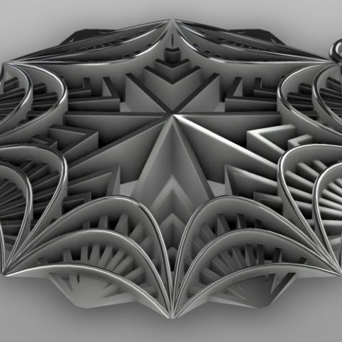 Pendente New Wave - Modelo 3D renderizado no Fusion